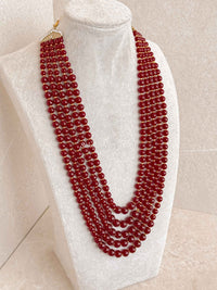 Maroon Bead Mens Mala
