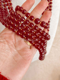 Maroon Bead Mens Mala