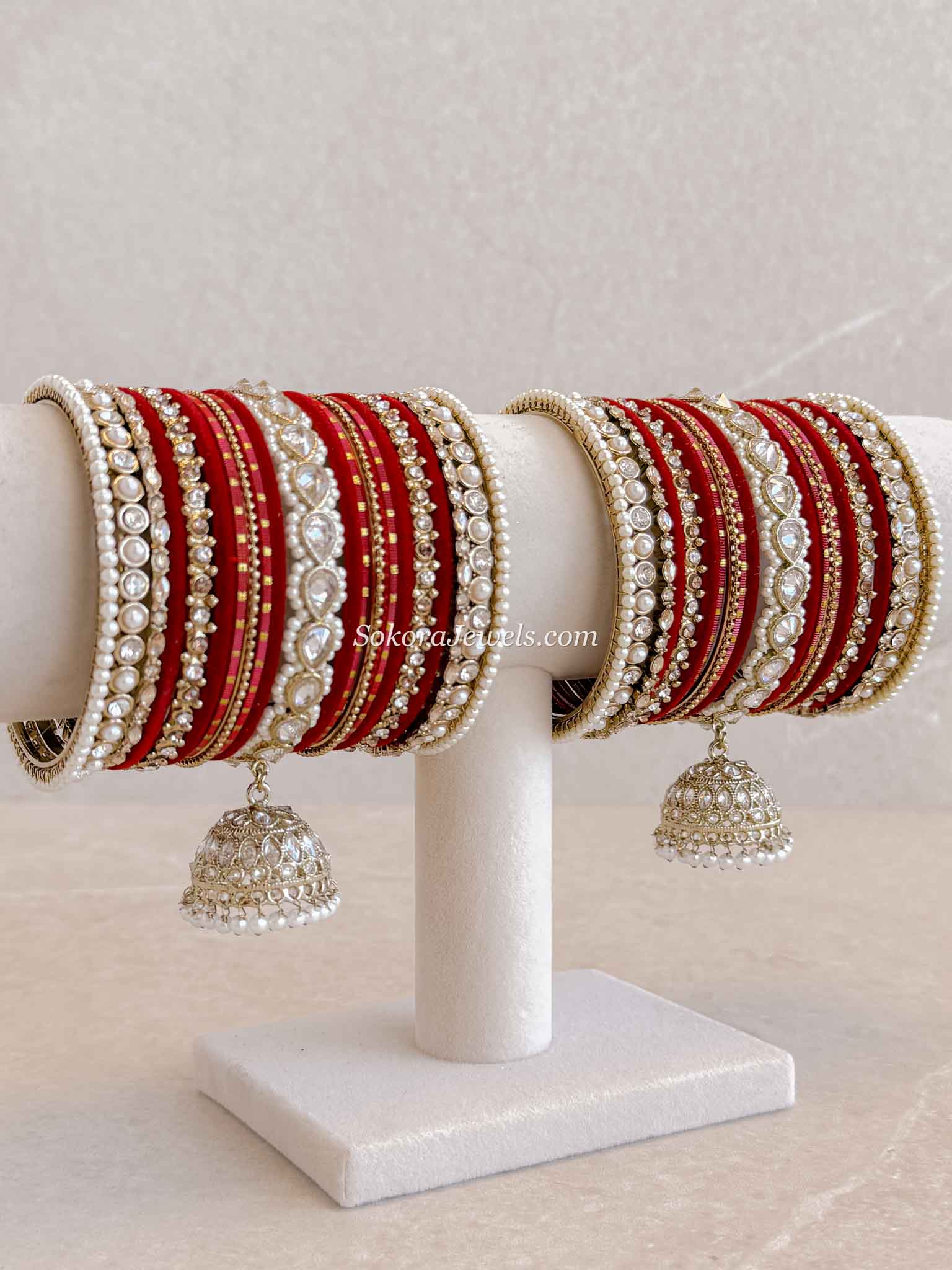 Aafiya Bridal Bangle Set - Red