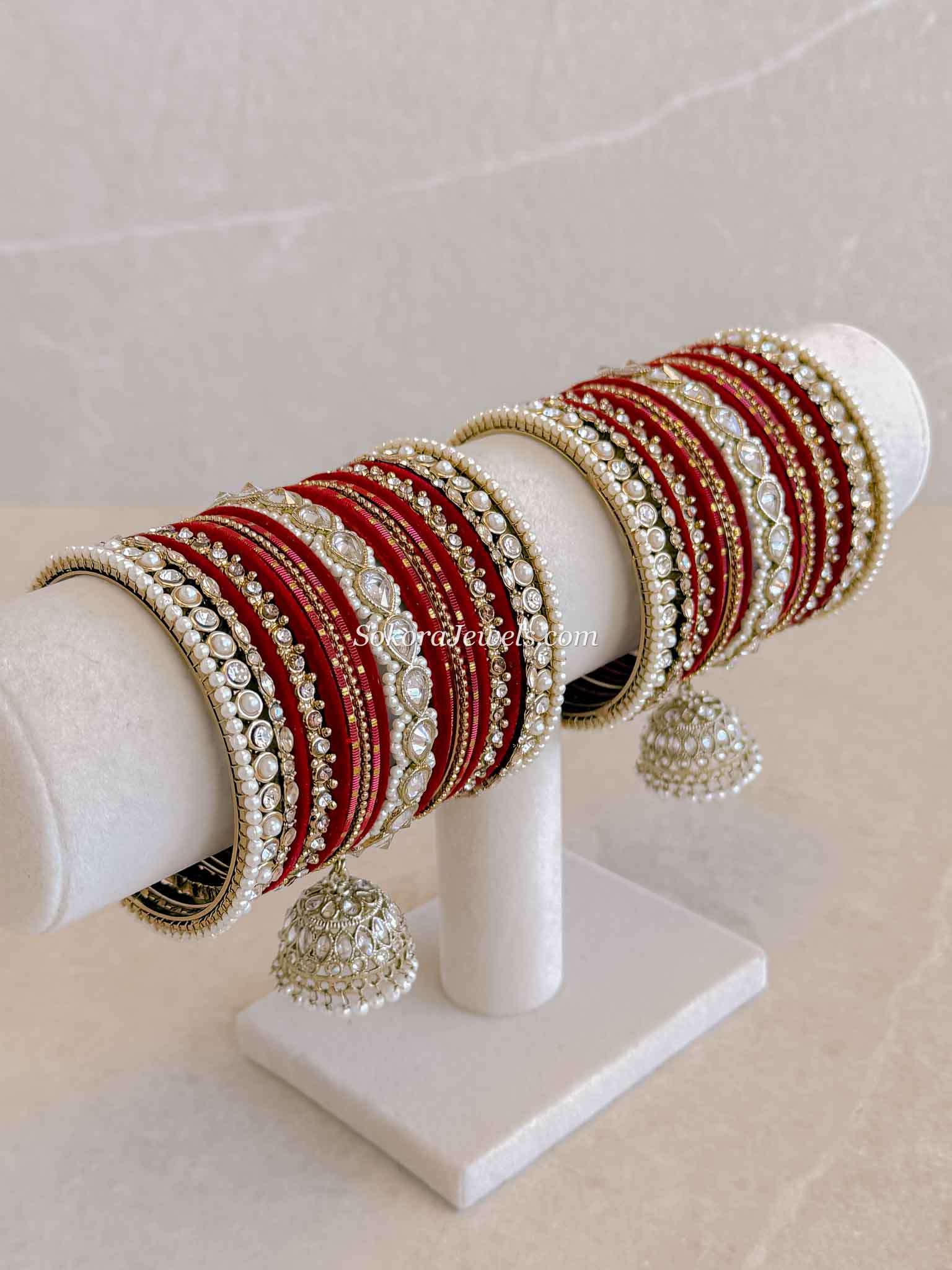 Aafiya Bridal Bangle Set - Red