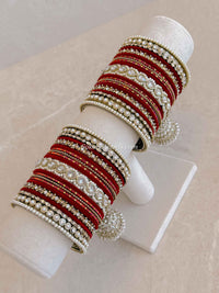 Aafiya Bridal Bangle Set - Red