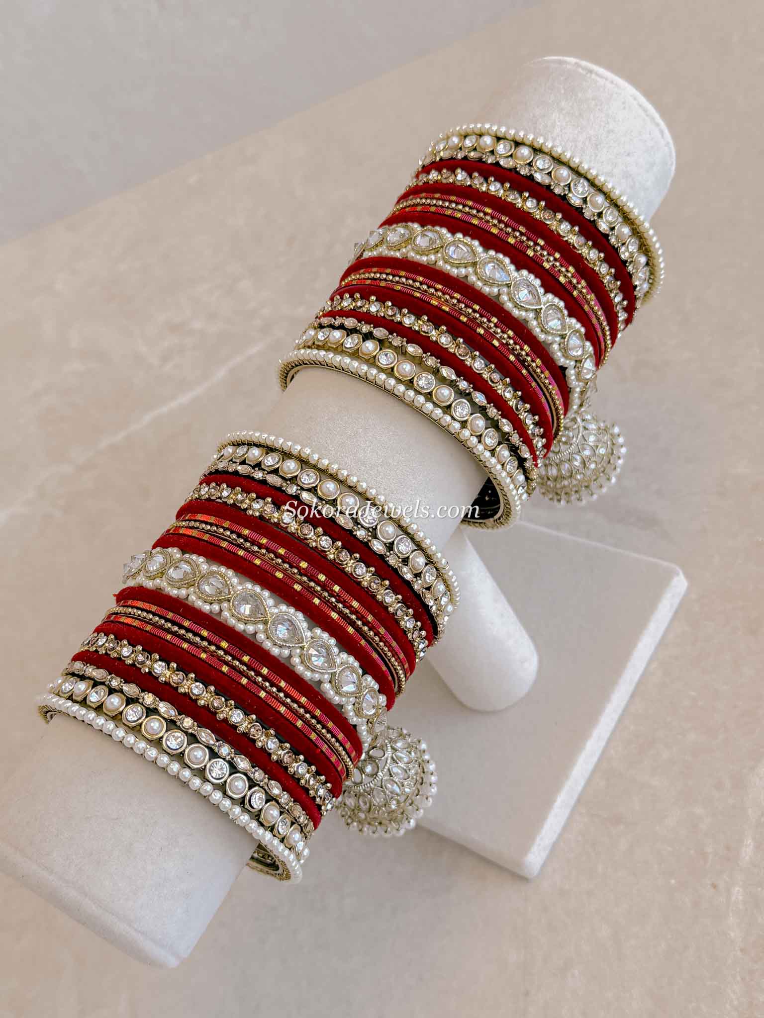 Aafiya Bridal Bangle Set - Red