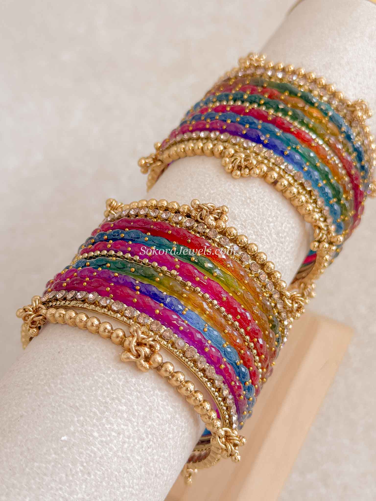 Rainbow Glass Bangle set