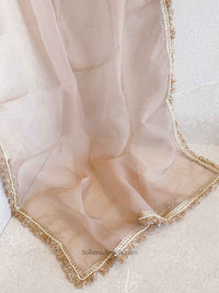 Nude Organza Bridal Veil Dupatta