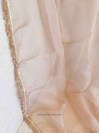 Nude Organza Bridal Veil Dupatta