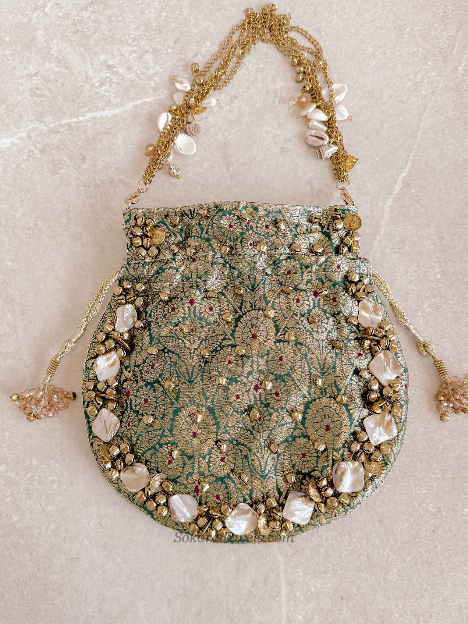 Ghungroo Bead Potli Bag -   5 Colour Options