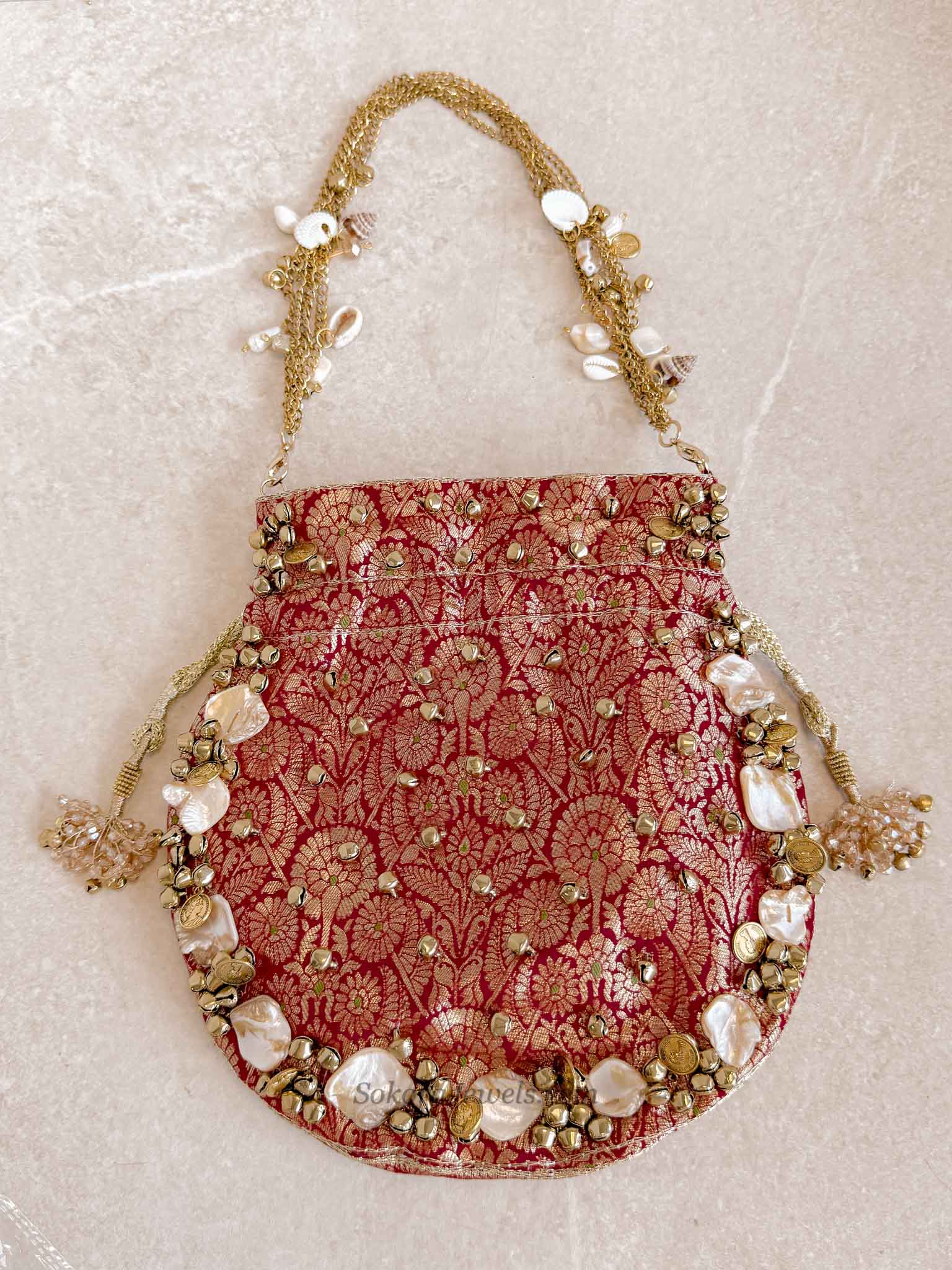 Ghungroo Bead Potli Bag -   5 Colour Options