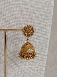 Layered Temple Choker Set with Jhumka Earrings