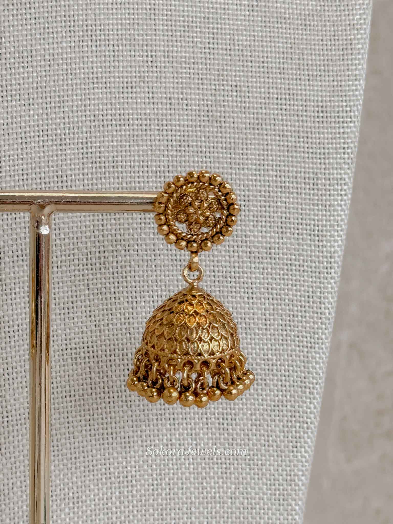 Layered Temple Choker Set with Jhumka Earrings