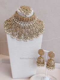 Sumaira Bridal Necklace and Earring Set - Pearl