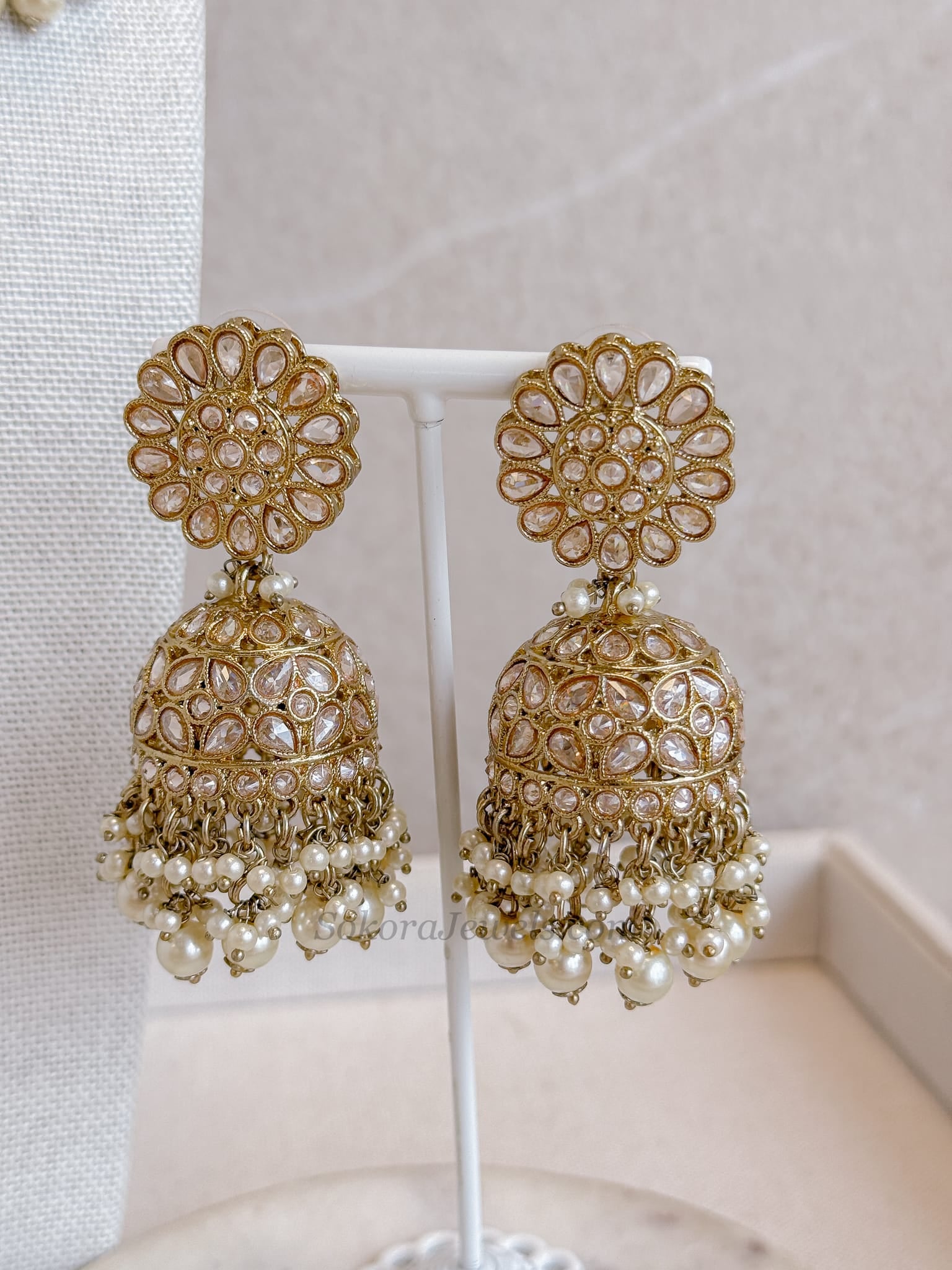 Sumaira Bridal Necklace and Earring Set - Pearl