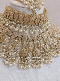 Sumaira Bridal Necklace and Earring Set - Pearl