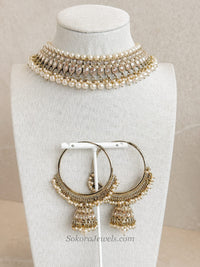 Choker & Hoop Earrings set