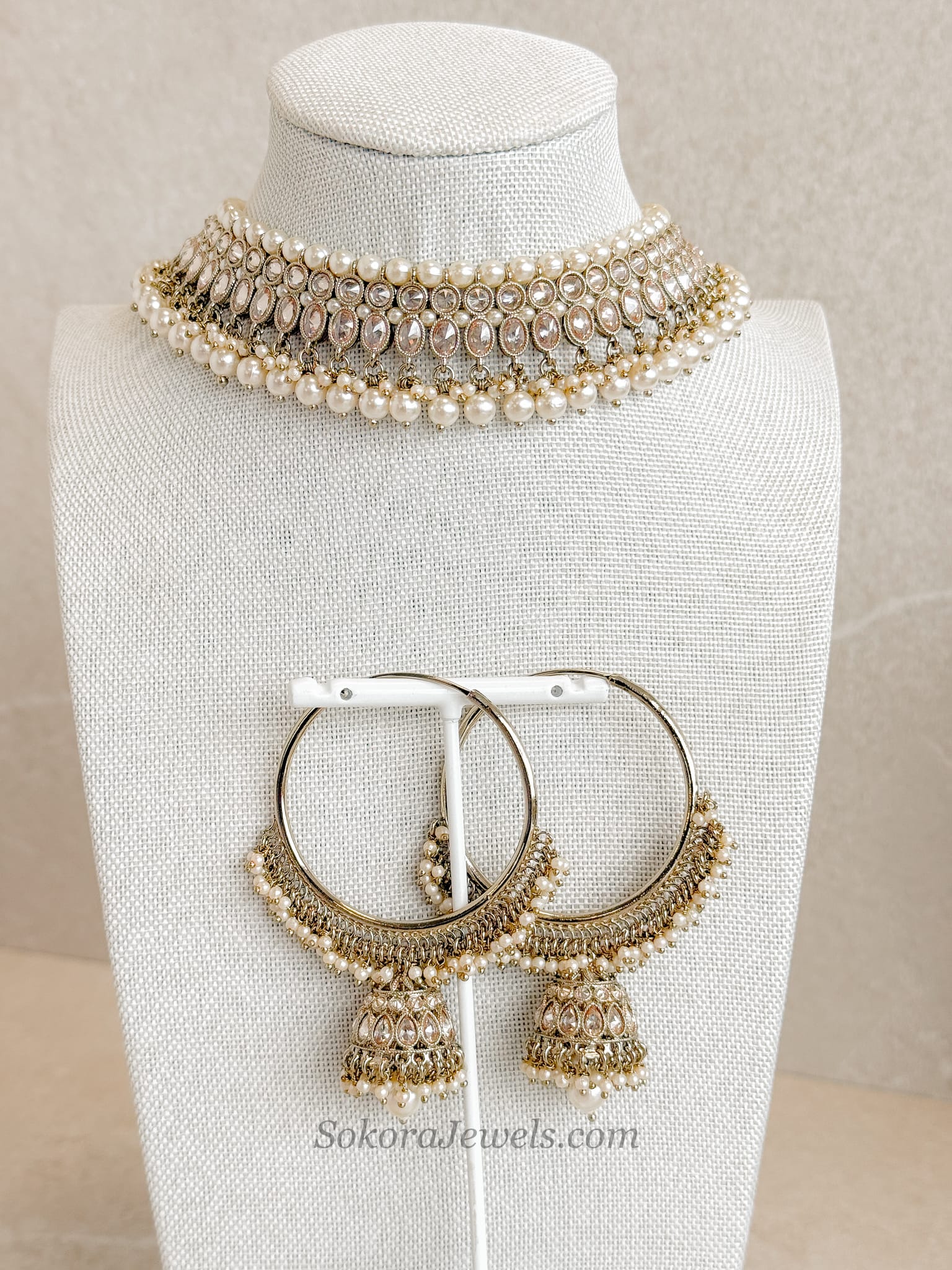 Choker & Hoop Earrings set