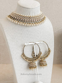 Choker & Hoop Earrings set
