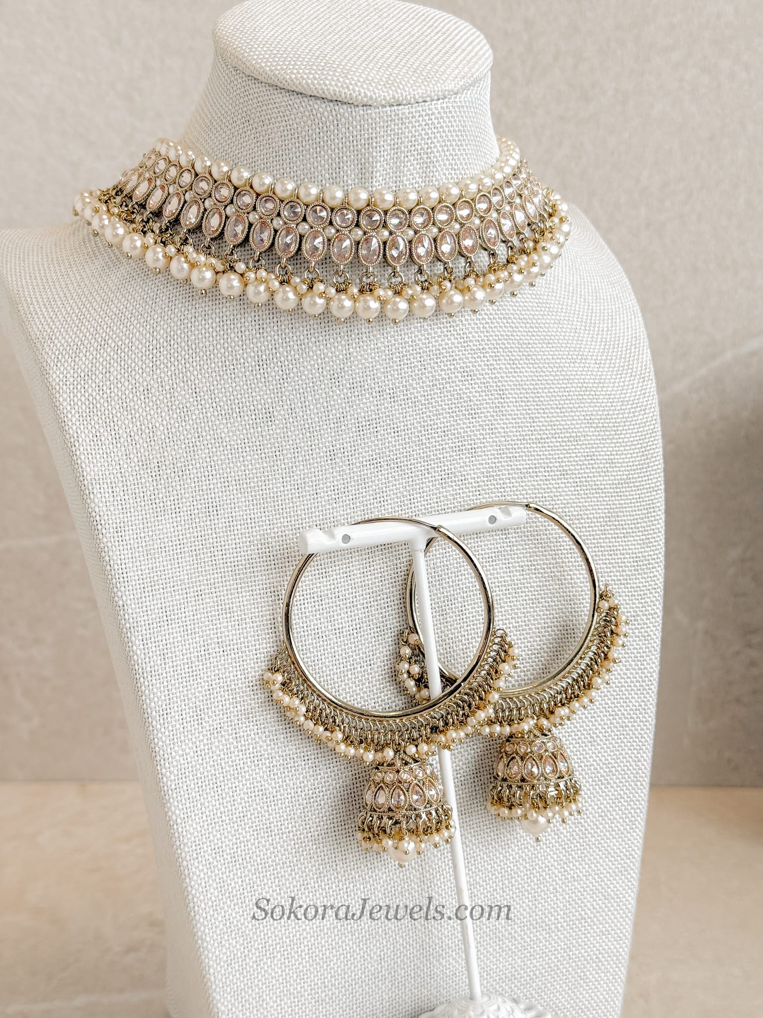 Choker & Hoop Earrings set