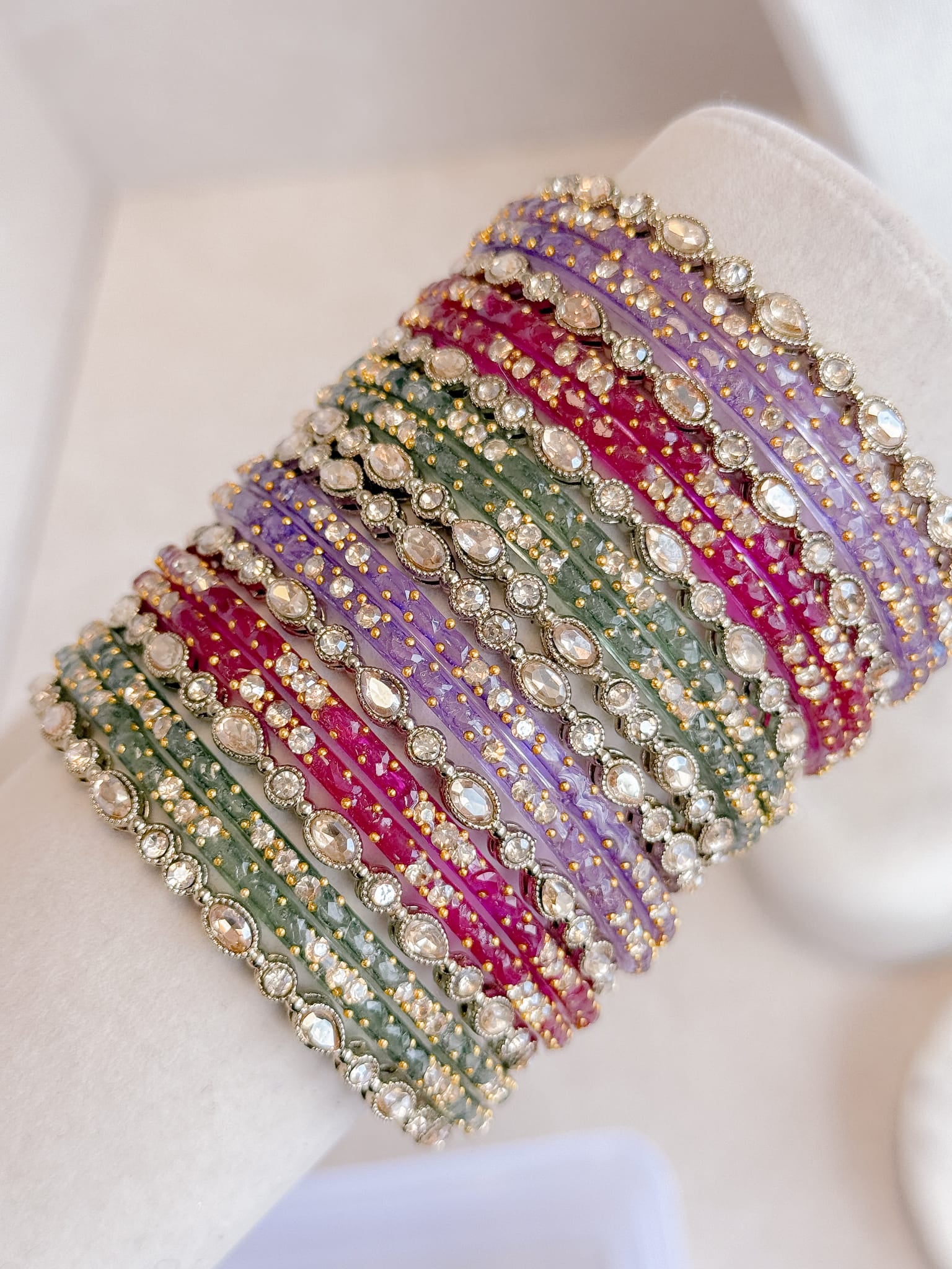 Multicolour Glass Bangle set in size 2.6