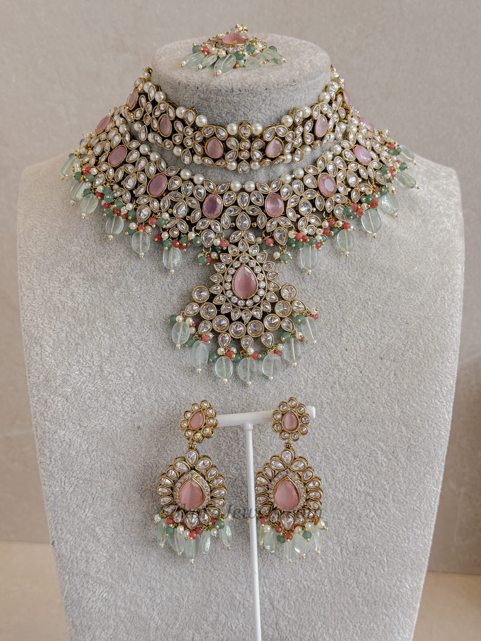 Shalini Pastel Bridal Choker & Necklace set