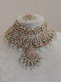 Shalini Pastel Bridal Choker & Necklace set