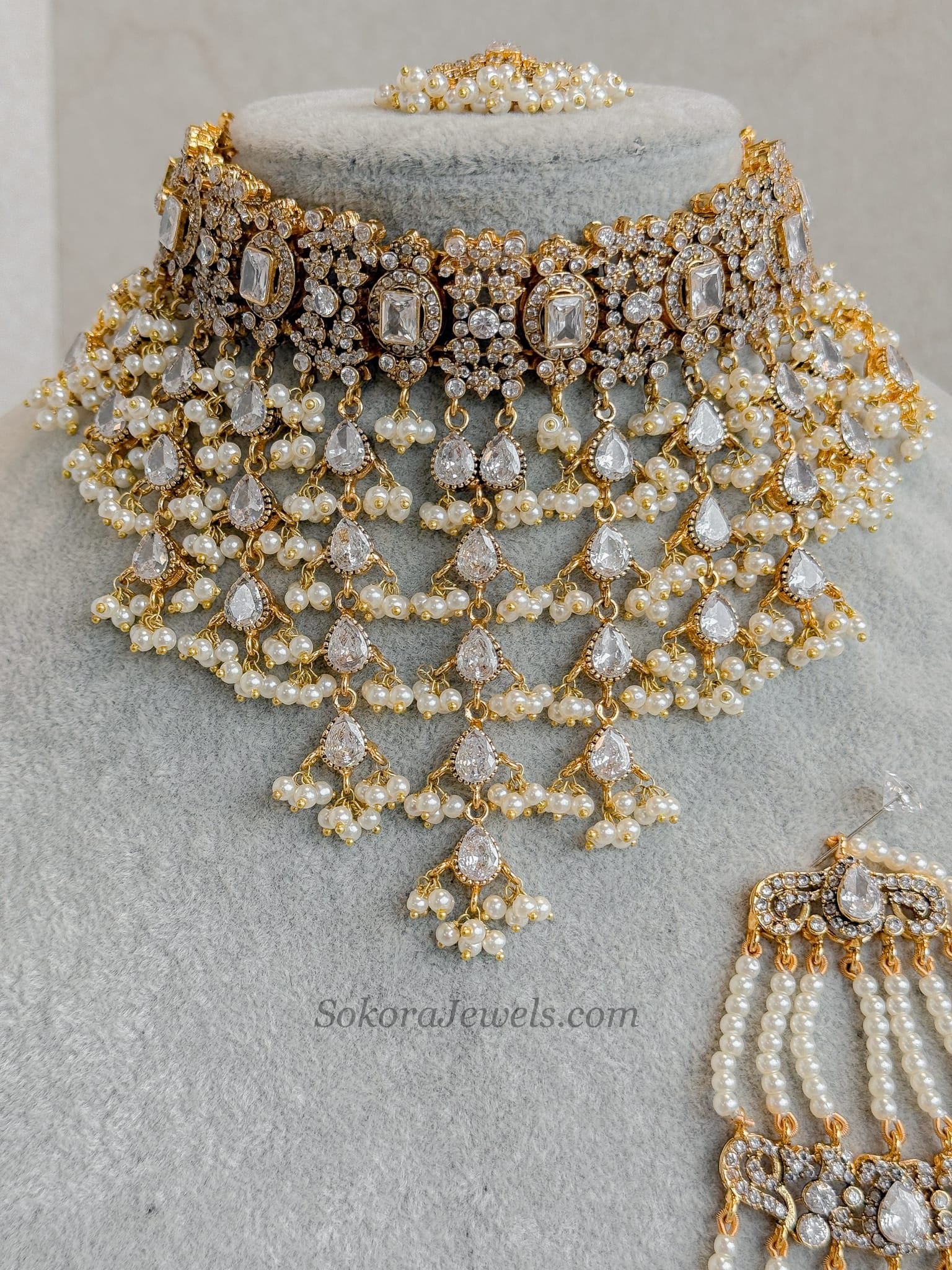 Gulnaaz Pearl Bridal Choker Set