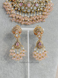 Omniya Bridal Necklace Set - Light Pink