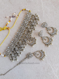 Rebekah Indian Bridal Choker Set - Clear Crystal