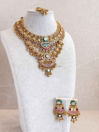 Mehira Antique Gold Temple Necklace Set