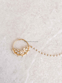 Medium Light Gold & Kundan Nose Ring