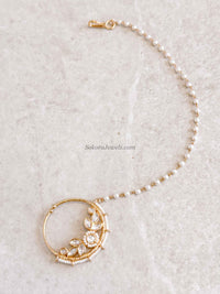 Medium Light Gold & Kundan Nose Ring