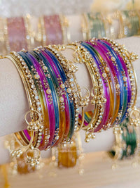 New! Glass Kashmiri Bangle set