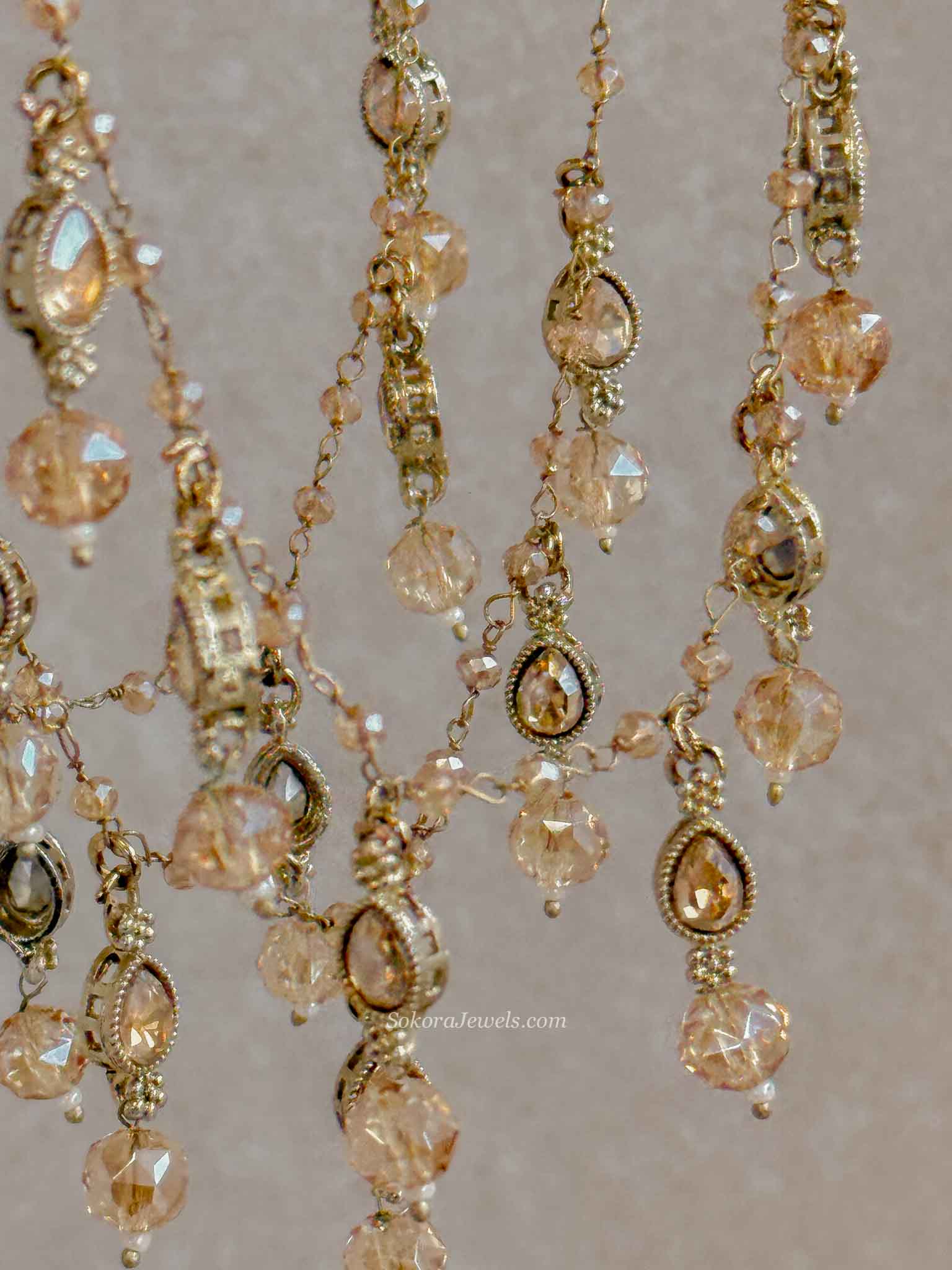 Connected Golden Droplet Bangle