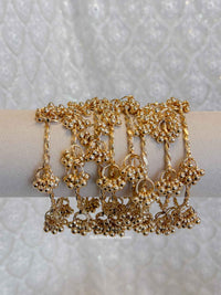 Twisted Detail Design Ghungroo Bangles - Gold