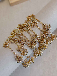 Twisted Detail Design Ghungroo Bangles - Gold