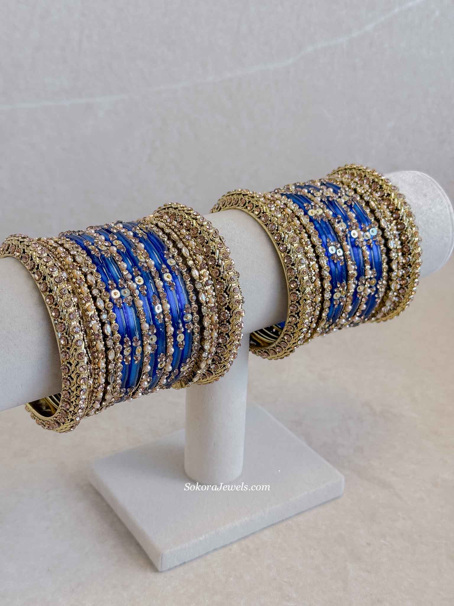 Royal Blue Glass Bangle set