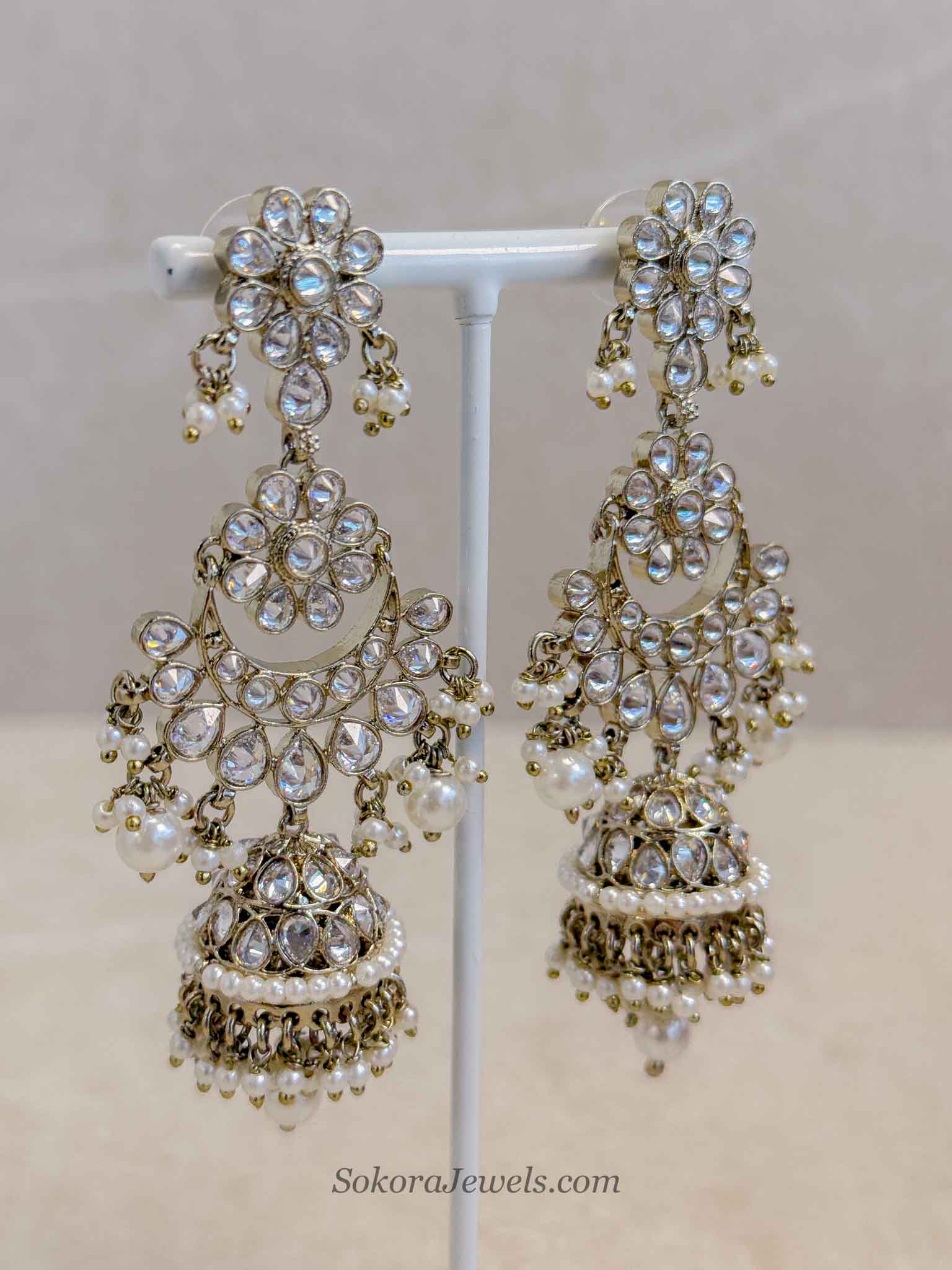 Tina Jhumka Earrings - Clear
