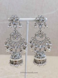 Tina Jhumka Earrings - Silver