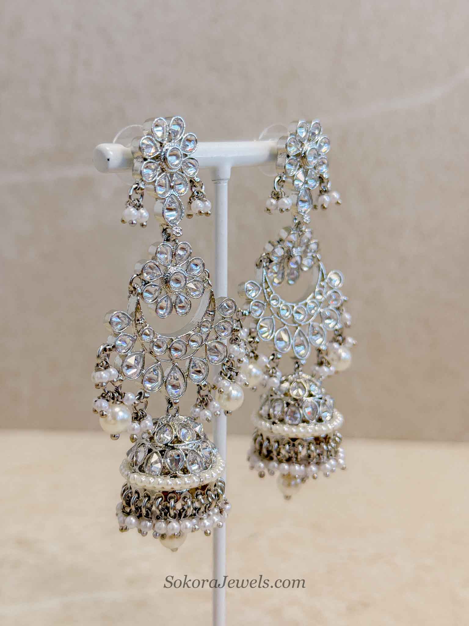 Tina Jhumka Earrings - Silver
