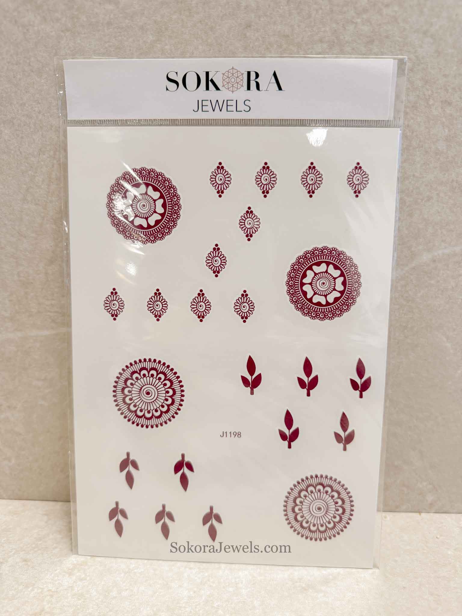 Henna/ Mendhi Temporary Tattoo: Small Mandala (Both Hands)