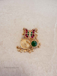 Oversized Butterfly Motif Kundan Ring