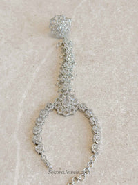 Millie Silver Diamante Hand Harness