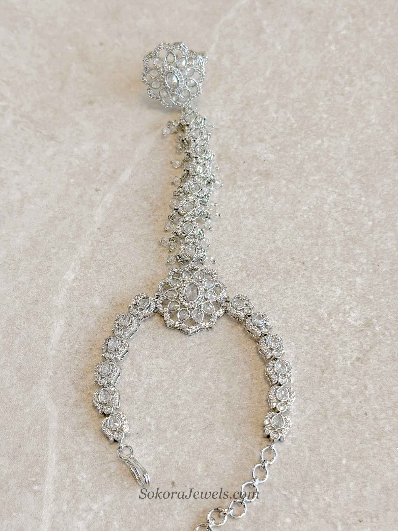 Millie Silver Diamante Hand Harness