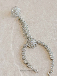 Millie Silver Diamante Hand Harness