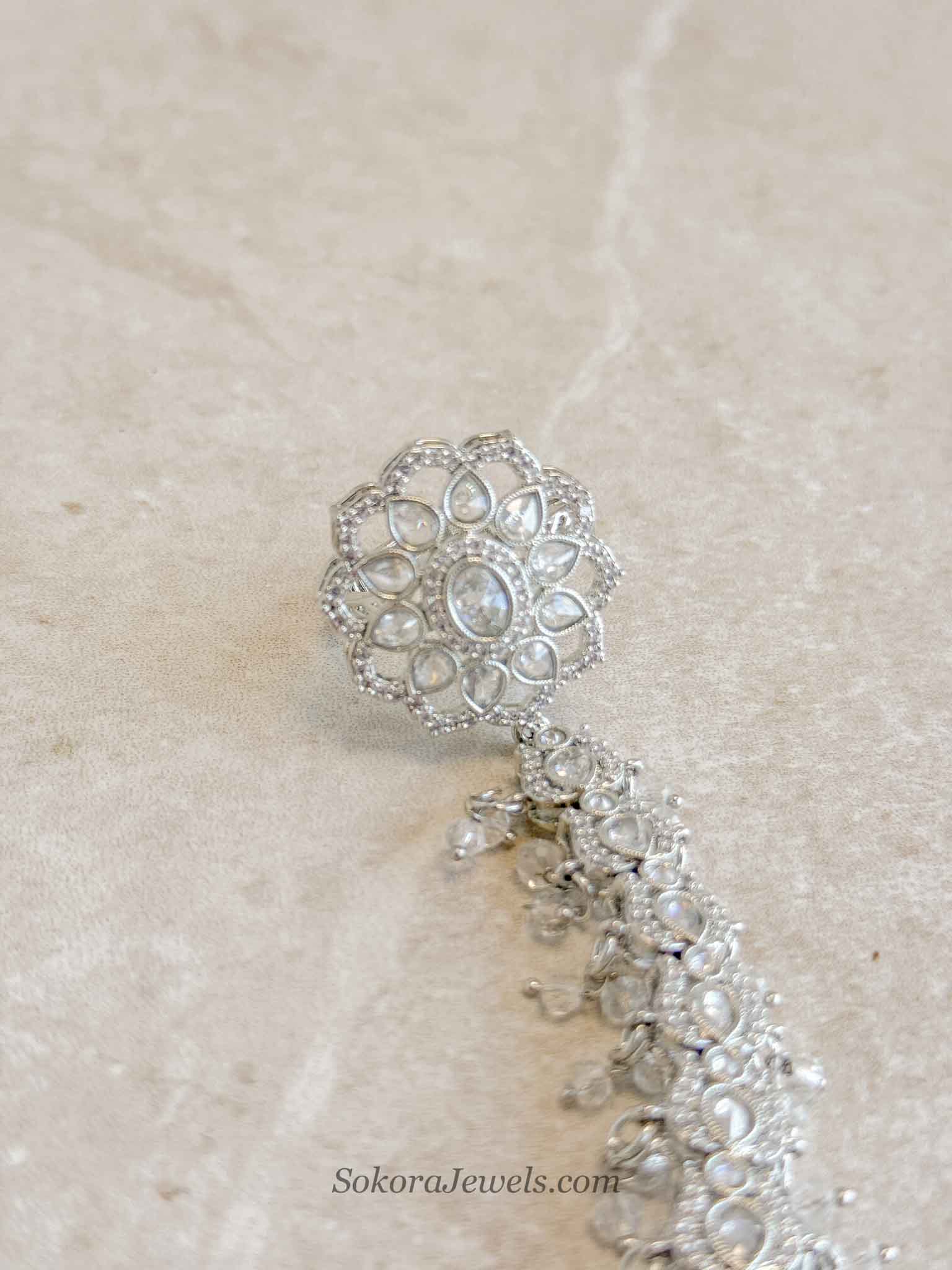 Millie Silver Diamante Hand Harness