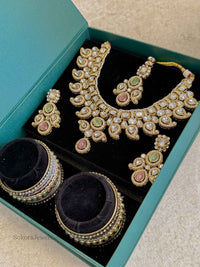 Rafia Faux Kundan & Pastel Bangle Box Set