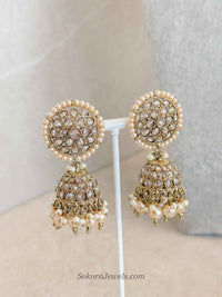 Champagne Pearl Jhumka Earrings