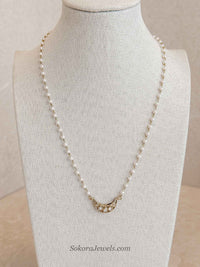 Antique Gold & Pearl Dainty Pendant Necklace