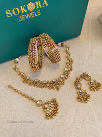 Kundan Necklace & Kada Bangle Box set