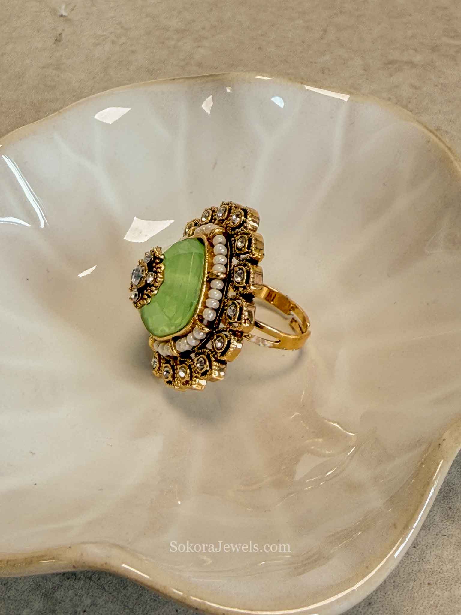 Diamond shape Gem Ring