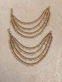 Antique Gold & Champagne Pearl Sahara Earring Chains