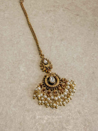 Luxury Gold Plated Kundan Bridal Tikka